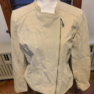 NY and Company  tan leather motorcycle jacket